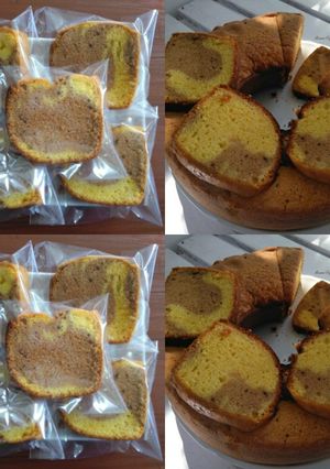 Foto resep Pound Cake Marmer Lembut dan Tidak Seret