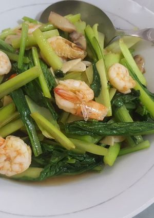 Foto resep Tumis sawi udang jamur (chinese style)