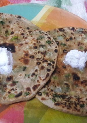 A picture of Green garlic Parantha.