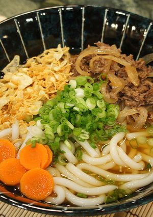A picture of Gluten-Free Beef Udon.