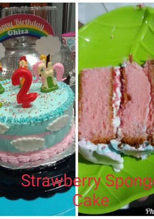 Foto resep Strawberry Sponge Cake Tart