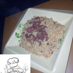 A picture of Rice and beans jollof.