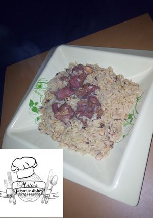 A picture of Rice and beans jollof.