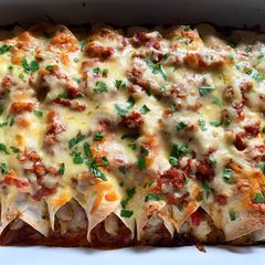 A picture of Chicken Enchiladas.