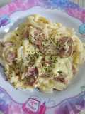 Creamy carbonara udon kids friendly