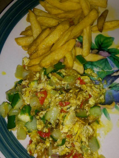 A picture of Fried Irish With Ganished Egg Sauce.