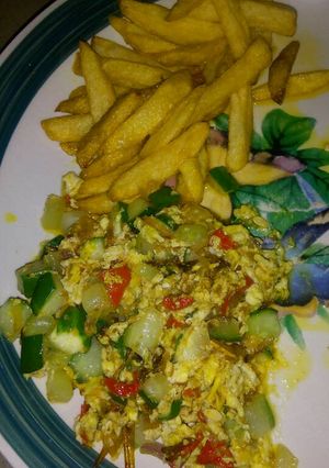 A picture of Fried Irish With Ganished Egg Sauce.