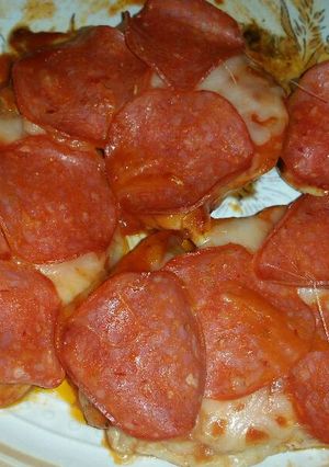 A picture of Low Carb Chicken Pizza Breasts.