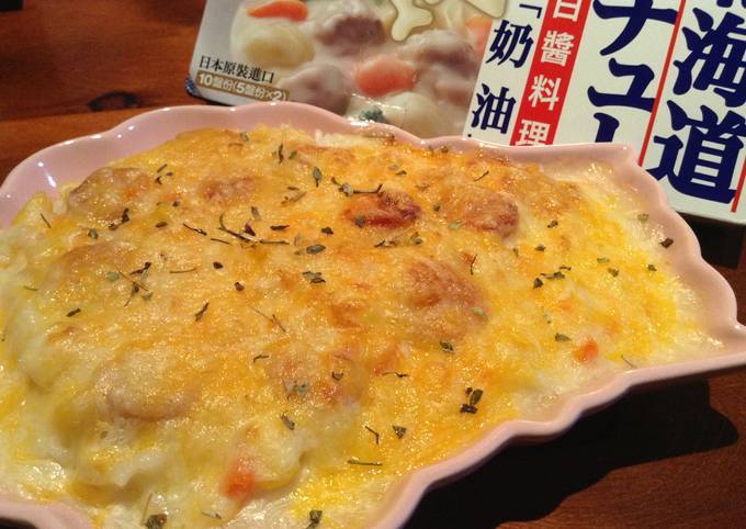 【北海道白醬烤】好侍北海道白醬海陸焗飯 食譜成品照片
