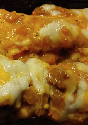 A picture of Steak N Shrimp Enchiladas.