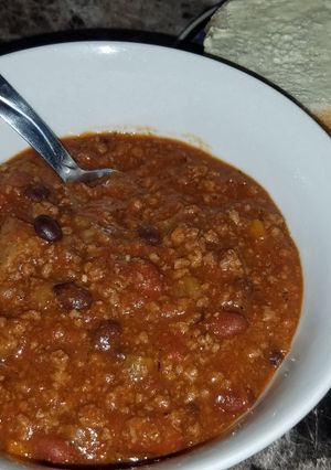 A picture of Awesome crockpot chili.