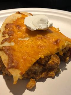 A picture of Baked Turkey 🦃 Enchilada Pie 🥧.
