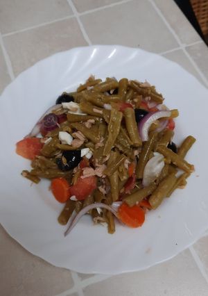 Una foto de Ensalada de judías verdes saludable