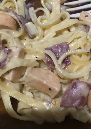 Foto resep Spicy fettuccine alfredo