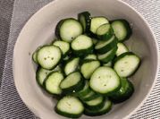 A picture of sweet and sour cucumbers