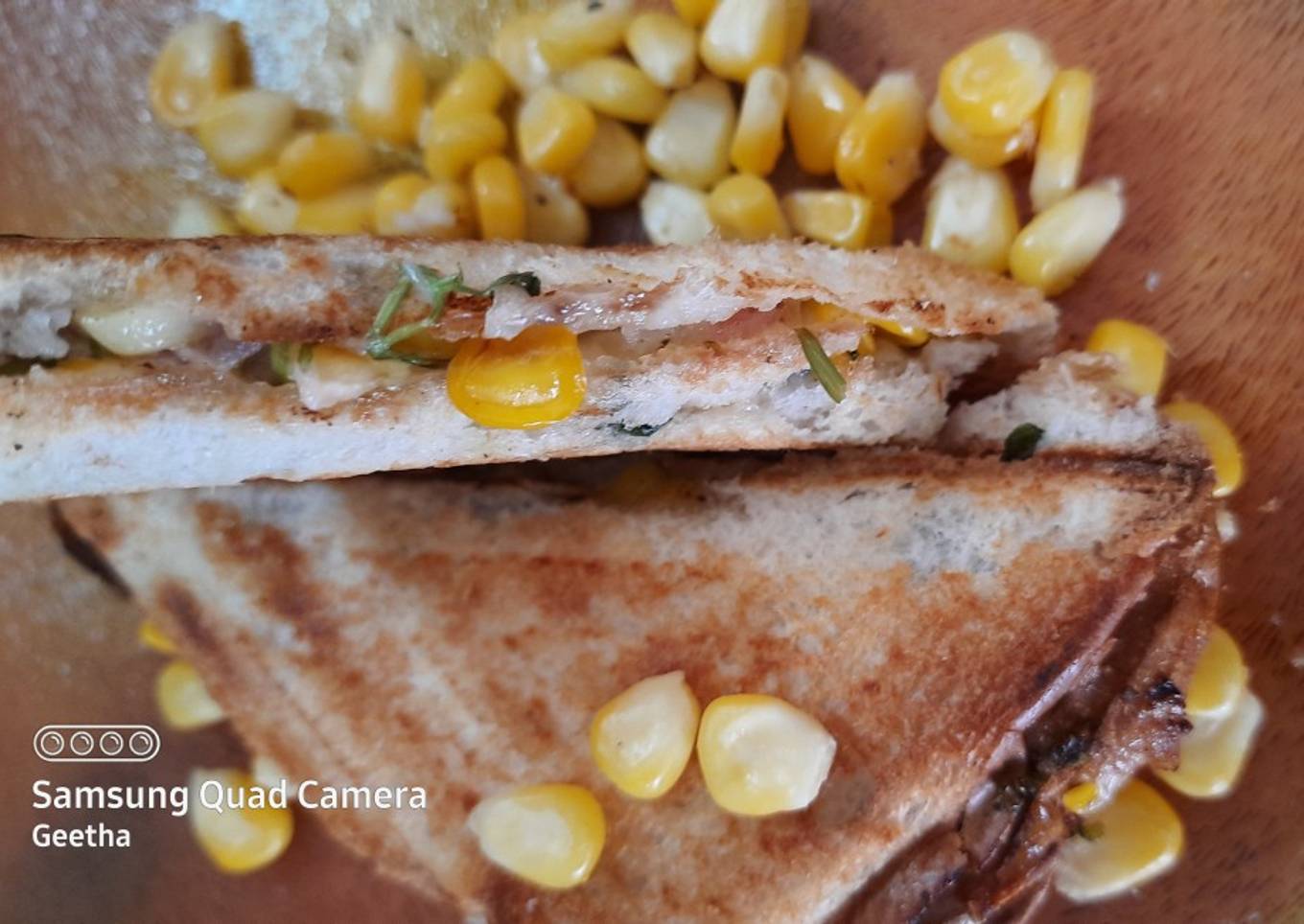Corn mayonnaise sandwich