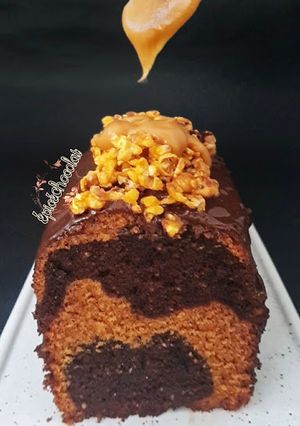 Une photo de Marbre choco pop caramel