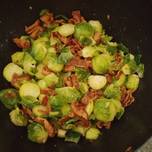 Honey glazed Brussels sprouts with bacon