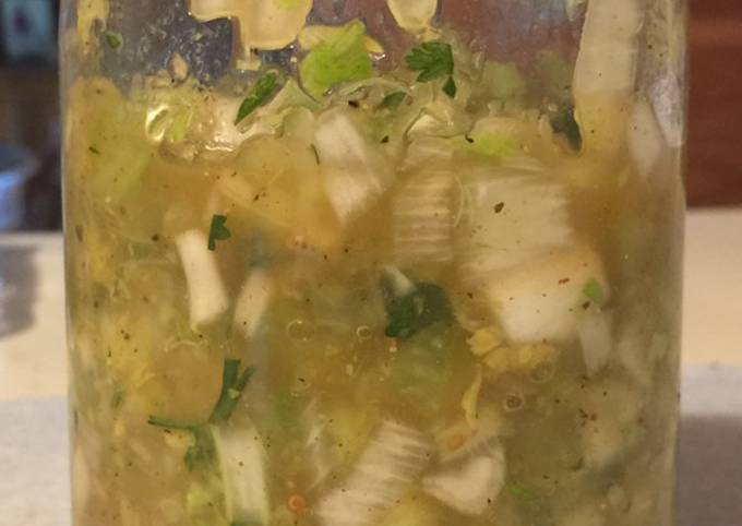 Low carb celery--guacamole seasoning and fish marinade