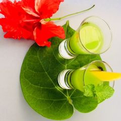 A picture of Mango-mint and ijamet tulsi shorts.