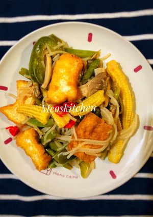 Hình của món Bún gạo xào chay.