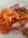 Pollo con chutney de durazno y jengibre