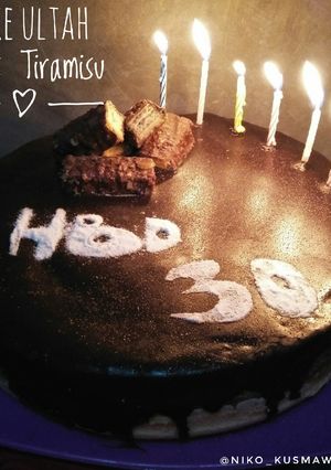 Foto resep Cake Ultah Kukus Tiramisu with Chocolate Ganace 🍰