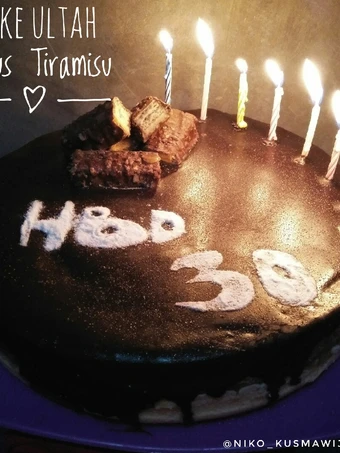 Cara Gampang Menyiapkan Resep  Cake Ultah Kukus Tiramisu with Chocolate Ganace 🍰 yang Bikin Ngiler, Menggugah Selera
