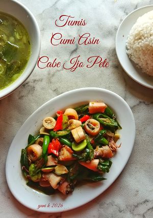Foto resep Tumis Cumi Asin Cabe Ijo Pete