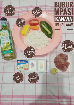 Foto resep Bubur MPASI Tim hati ayam (Menu lengkap 4 bintang) ⭐⭐⭐⭐