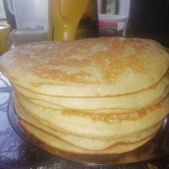 A picture of Pancakes#my favorite Easter dish#4 week challenge.