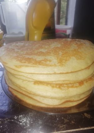 A picture of Pancakes#my favorite Easter dish#4 week challenge.