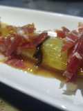 Puerros confitados con velouté de setas y trufa