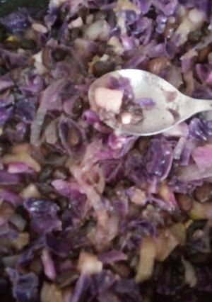 Una foto de Verduras salteadas con porotos
