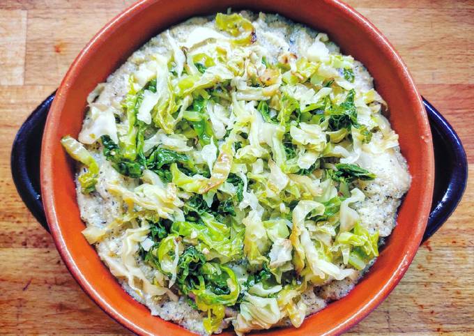 Ricetta di Veloce Polenta taragna ai due cavoli con formaggio al ginepro