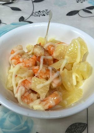 簡易懶人版鳳梨蝦球 的食譜成品照片