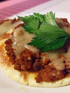 Foto resep Pancake Keto with Bolognese Sauce#keto
