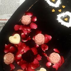 Heart and rose shape chocolates🍫🍬 A picture of Heart and rose shape chocolates🍫🍬.
