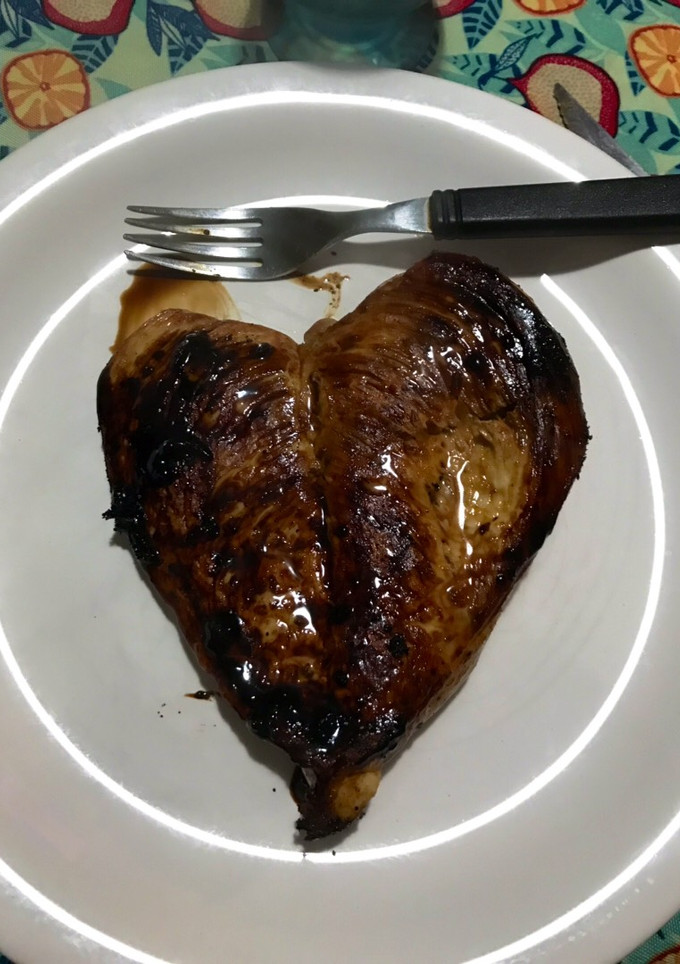 Una foto de Pollo teriyaki = amor