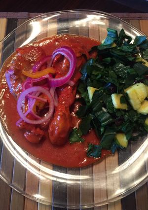 Una foto de Pollo con achiote
