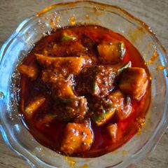 Fresh Raw mango pickle A picture of Fresh Raw mango pickle.