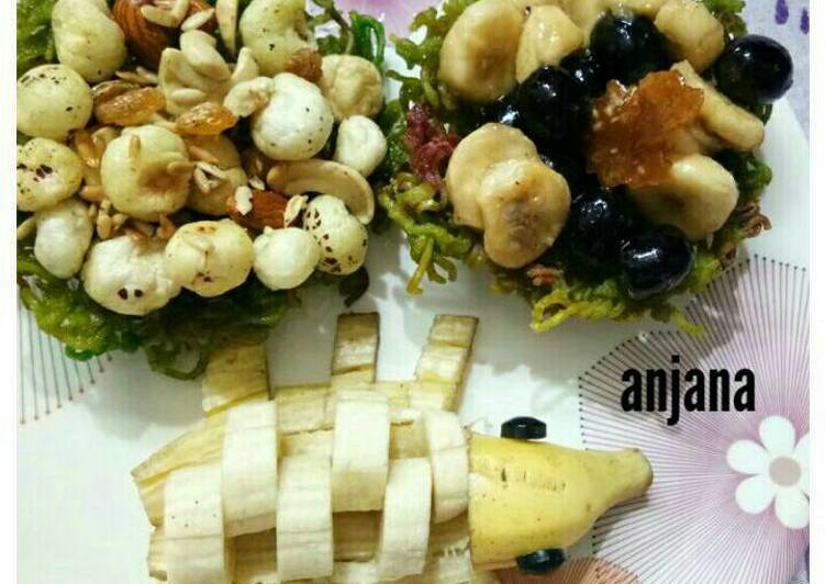 Recipe of Super Quick Homemade Roasted dry fruits n caremalized fruits in Maggie basket