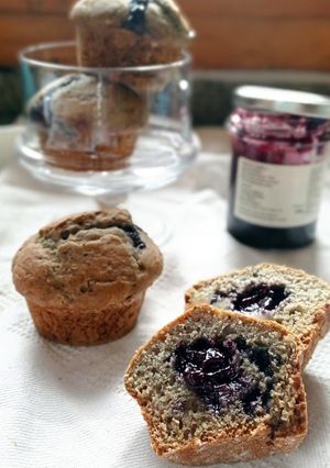 A picture of Sugar-Free Blueberry Muffins.