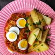 Merluza en piperrada con patatas gajo en MyCook Touch