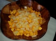Una foto de melocoton en almibar ensalada