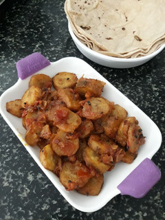 A picture of Raw-Banana Sabji.