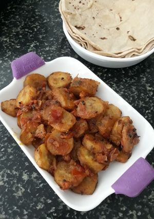 A picture of Raw-Banana Sabji.