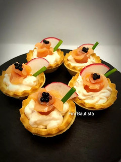 Una foto de Canapés de paté de salmón en tartaletas