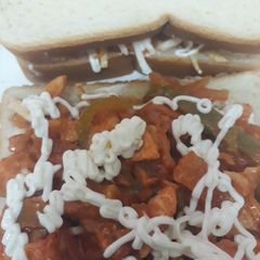 A picture of Chicken tikka cheese sandwiches 😊.