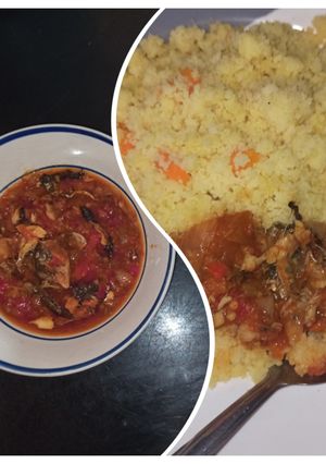 A picture of Couscous da sauce na soyayyen kifi.